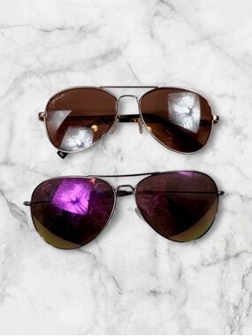 5 for $25 set of VS Pink & Maui Jim aviator sunglasses